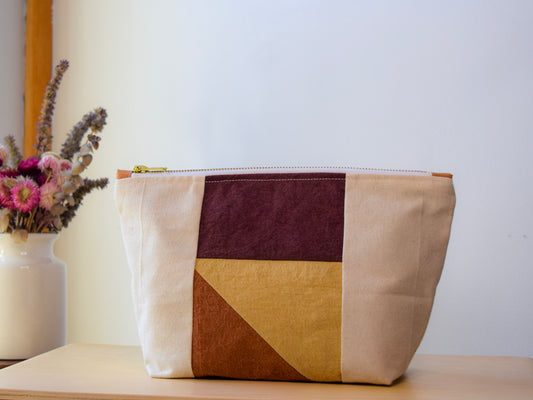 Motif ONE | Botanical-dyed patchwork pouch bag | Small