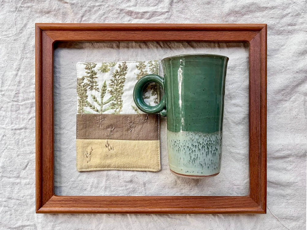 Ceramic Mug & Natural dyed Mat - Misty Forest