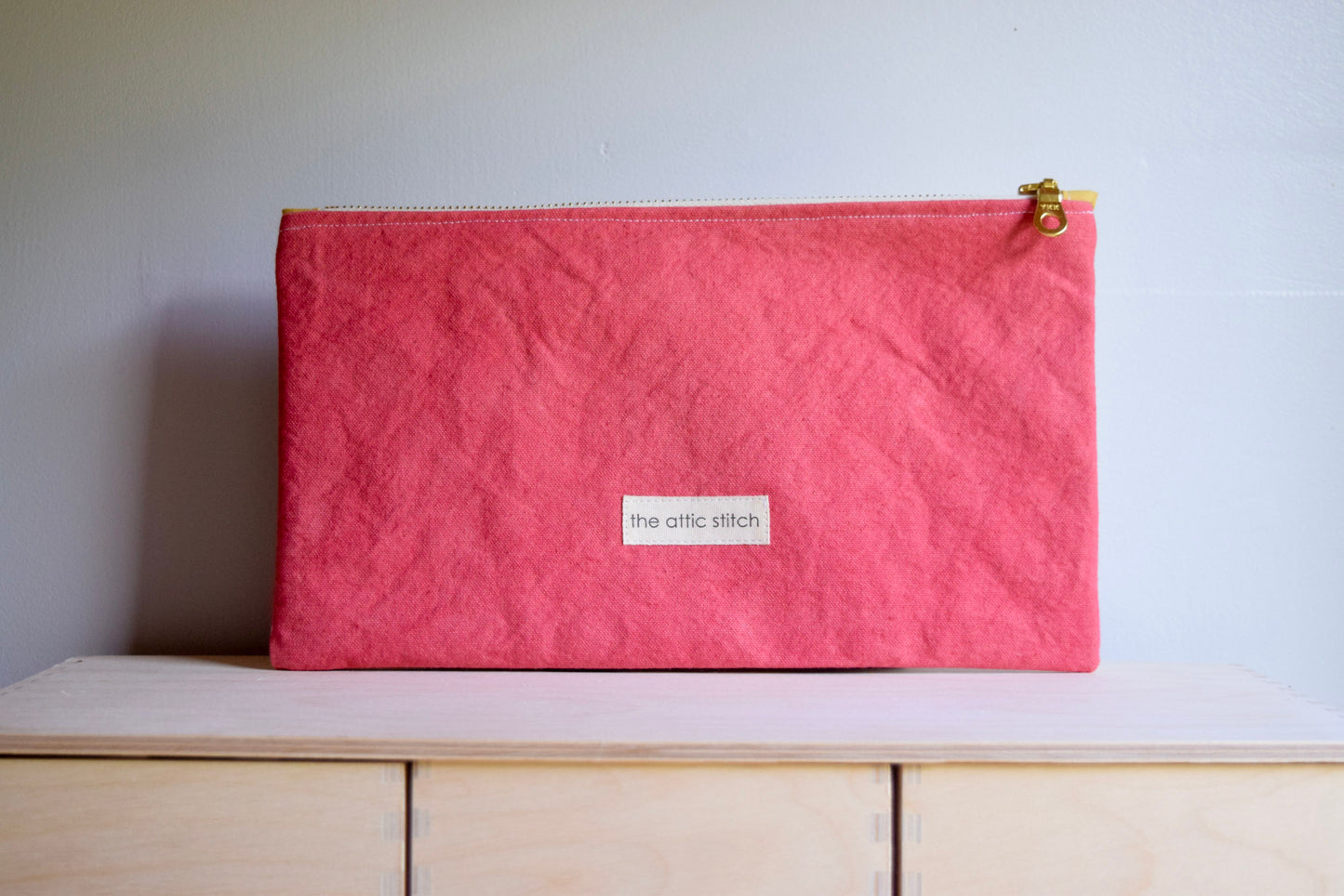 Spring Blossom VII | Eco-printed Canvas Zipper Bag, Large