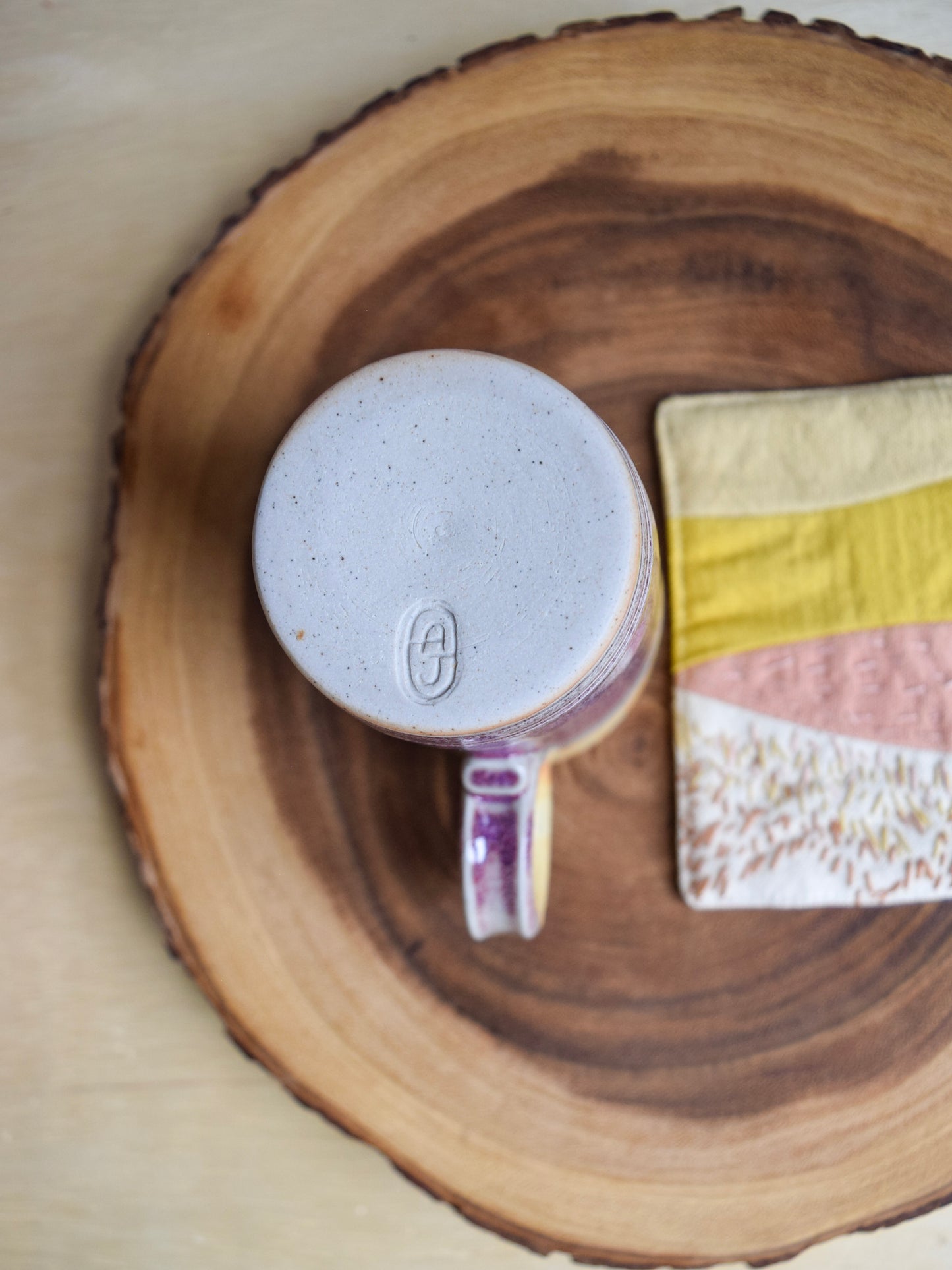 Ceramic Mug & Natural dyed Mat Set -- Dawn