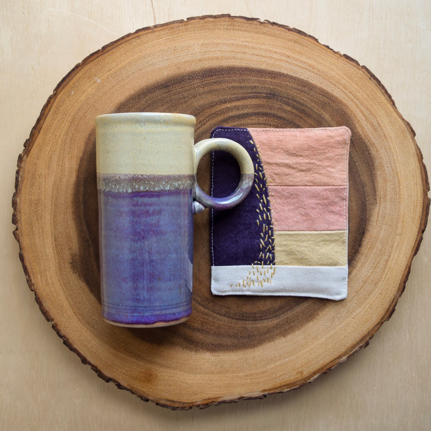Ceramic Mug & Natural dyed Mat - Dawn II