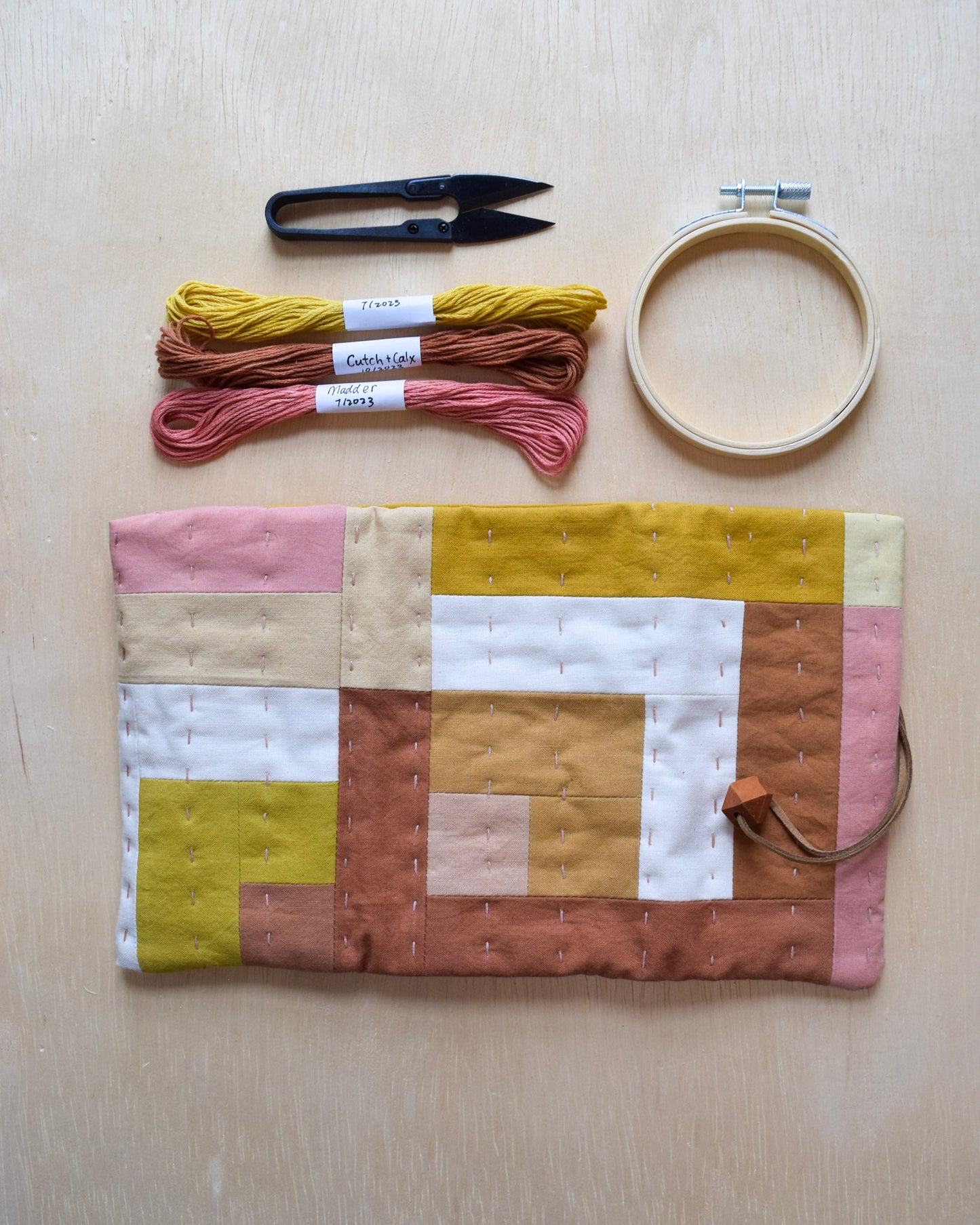 Natural dyed, Patchwork Sewing Pouch - II