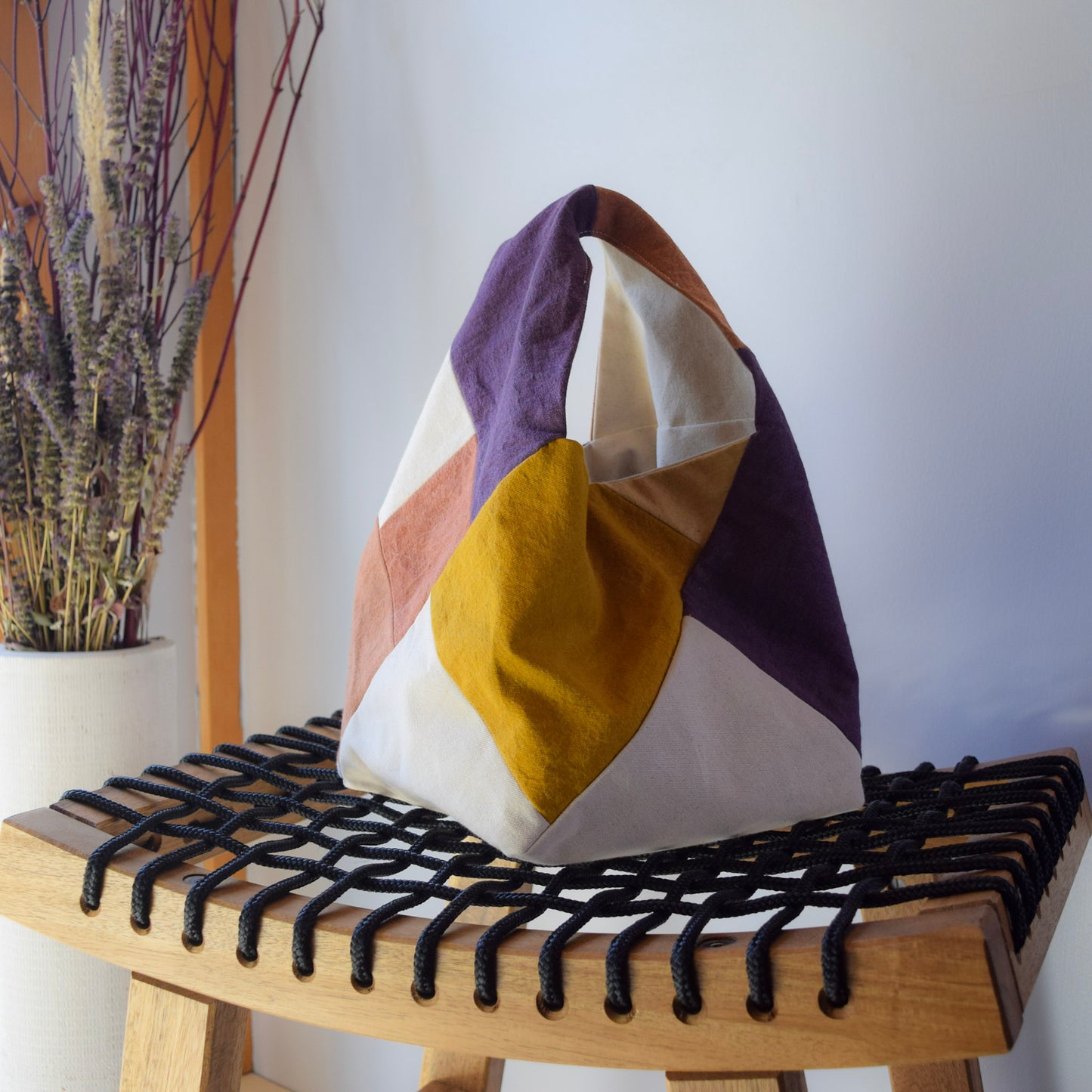 Botanical-dyed Azuma bag mini - logwood purple