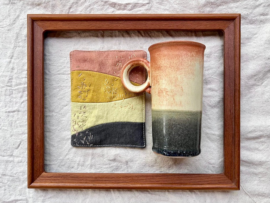 Ceramic Mug & Natural dyed Mat - Sunset