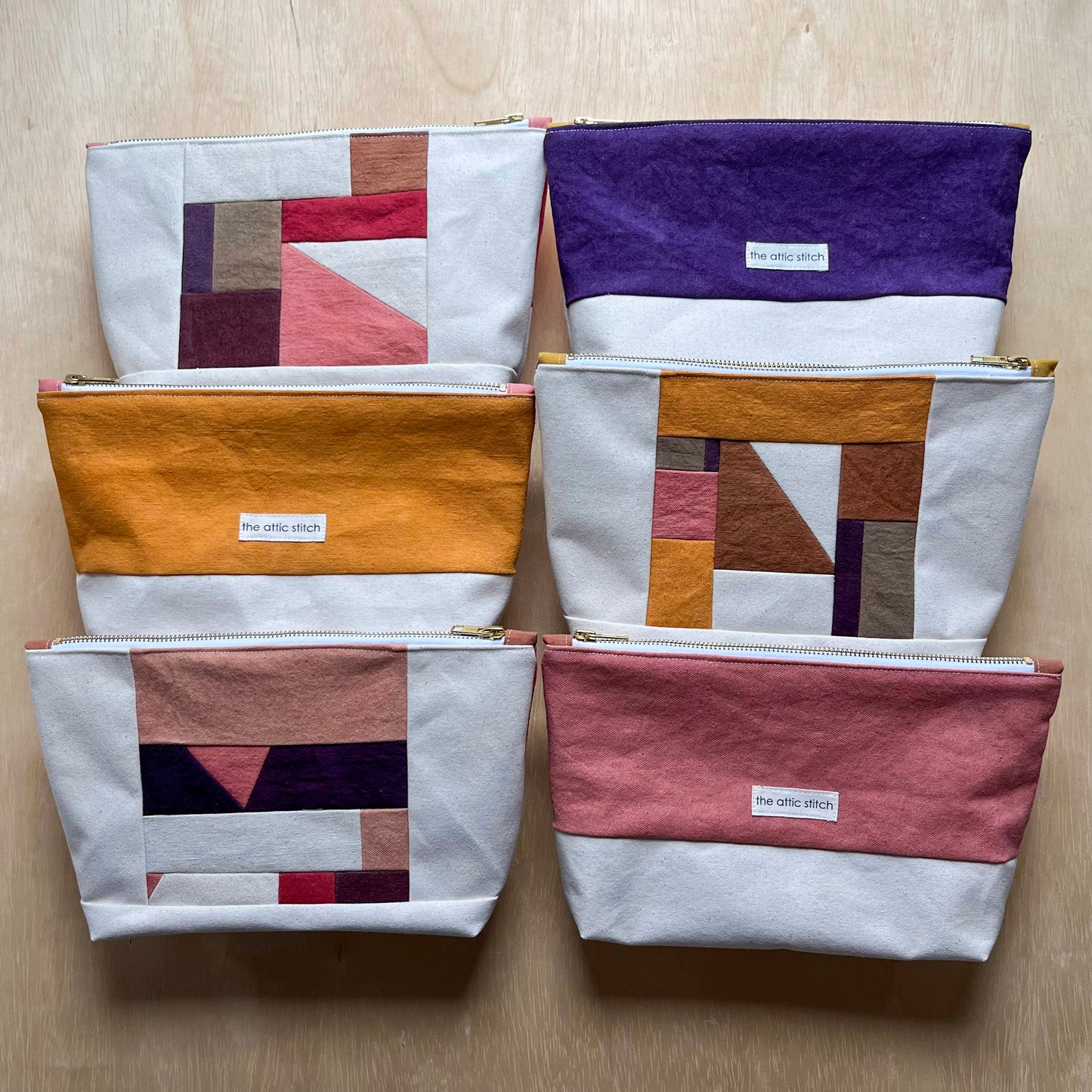Motif XI | Botanical-dyed patchwork pouch bag | Small