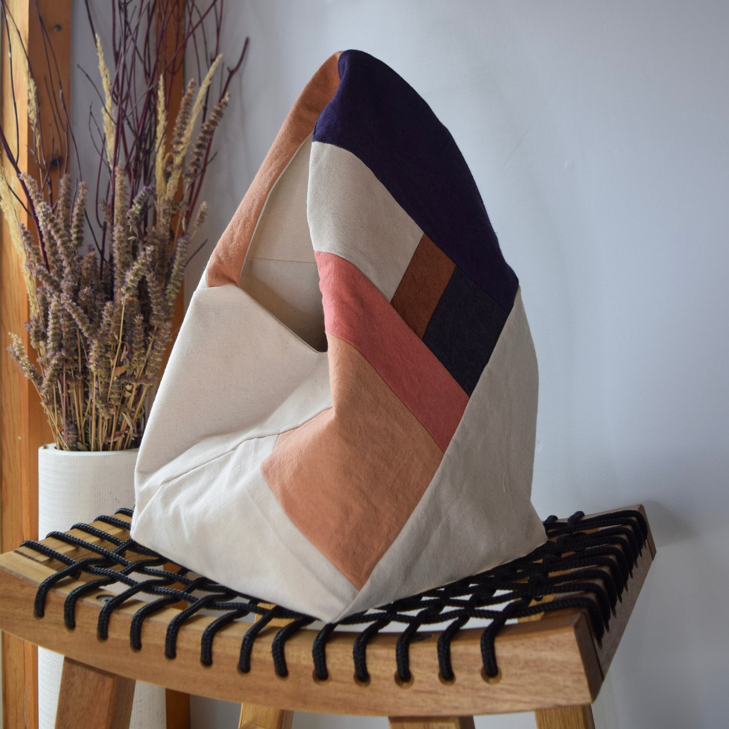 Botanical-dyed Azuma bag large - Winter Dusk