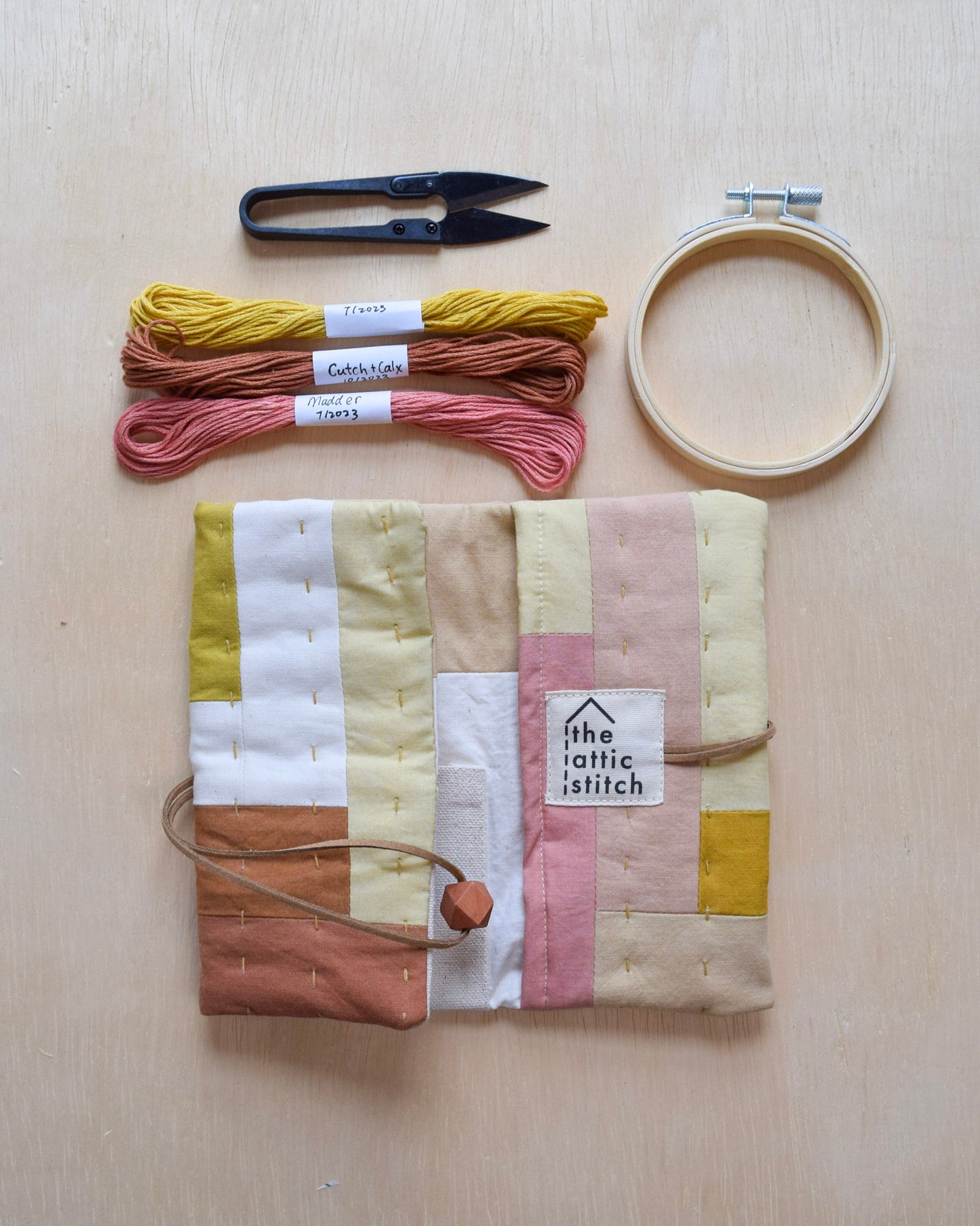 Natural dyed, Patchwork Sewing Pouch - IV