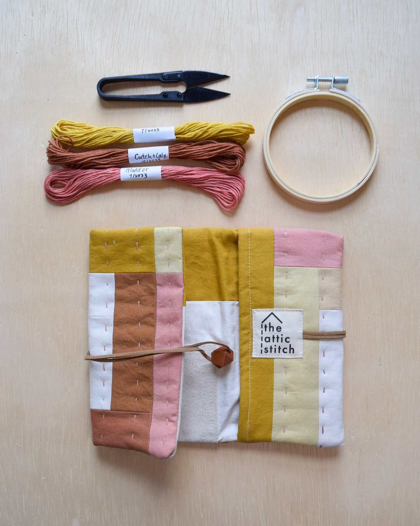 Natural dyed, Patchwork Sewing Pouch - II
