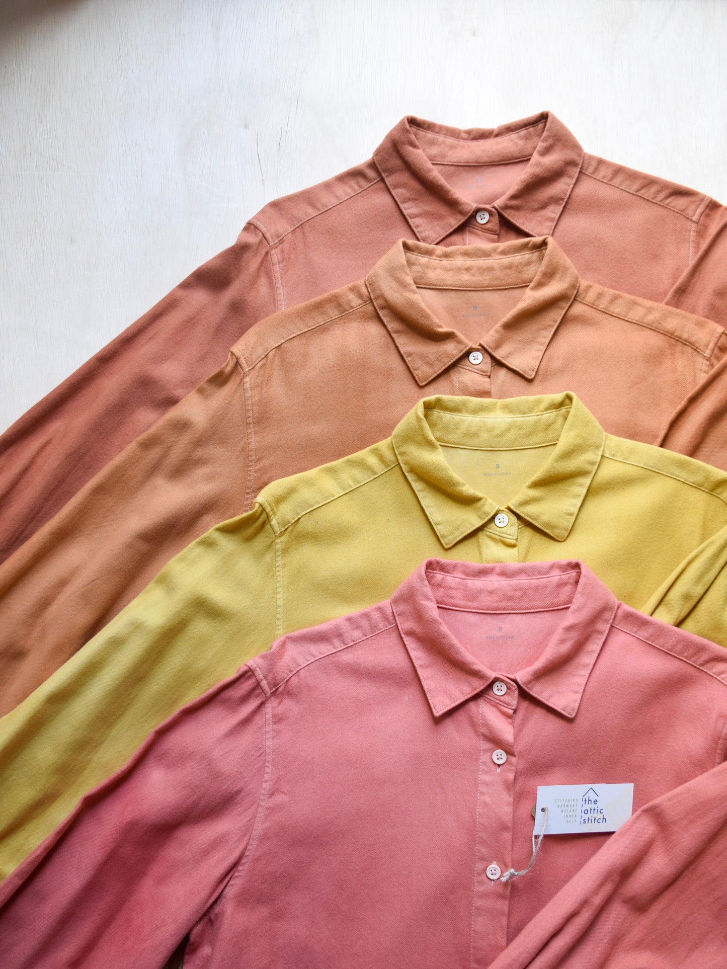 Coral, Natural-dyed Organic Flannel Tunic Shirt