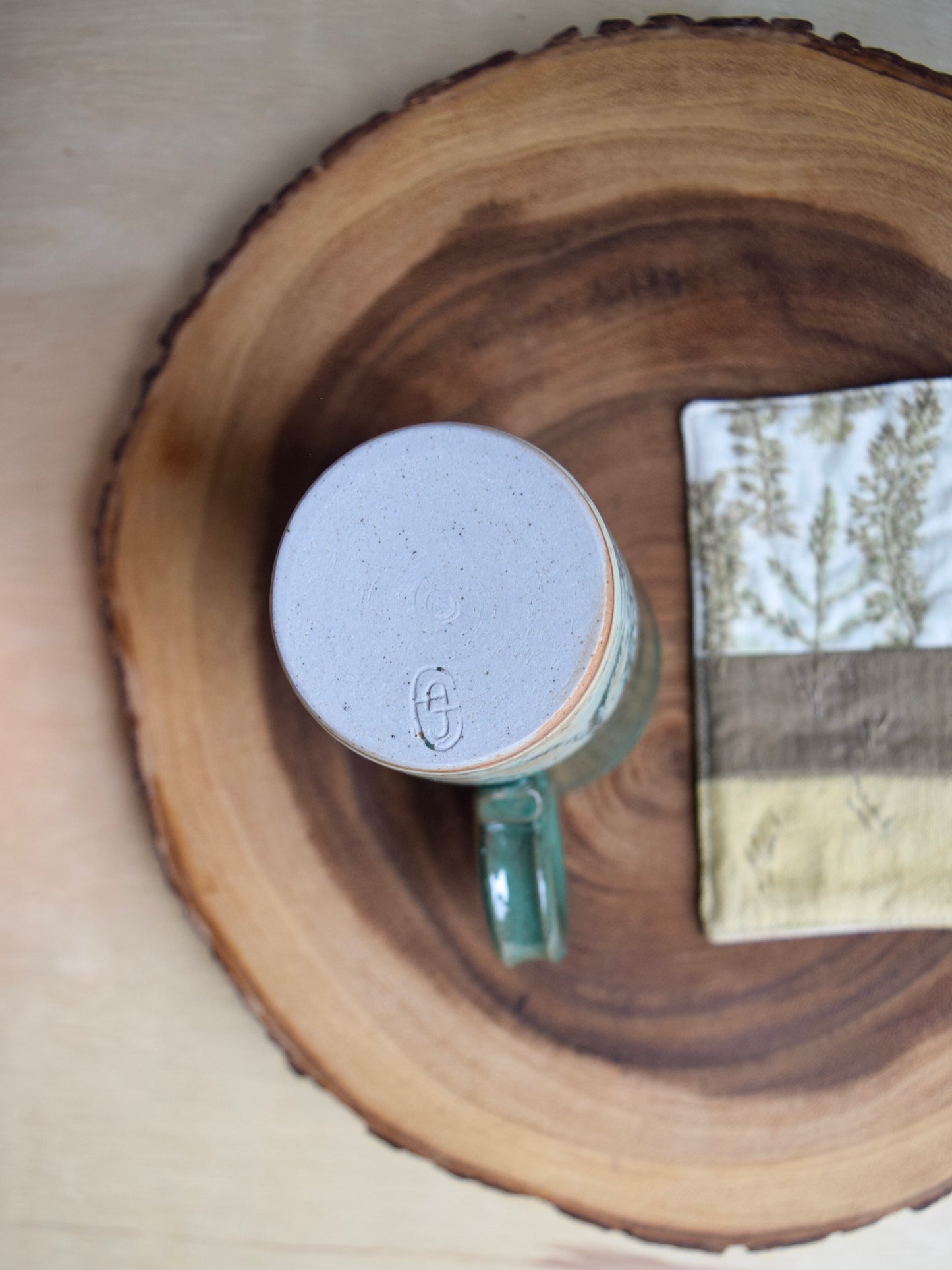 Ceramic Mug & Natural dyed Mat - Misty Forest