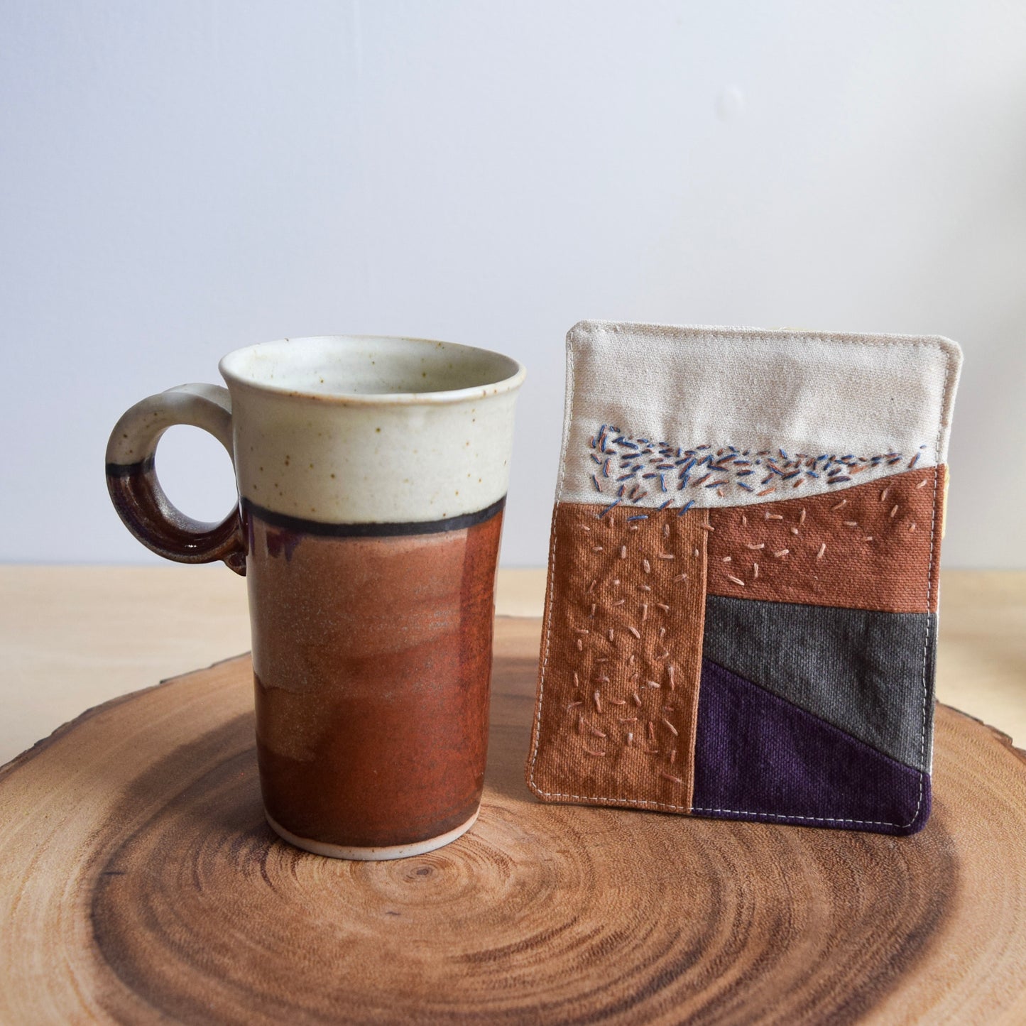 Ceramic Mug & Natural dyed Mat -Sand Dune