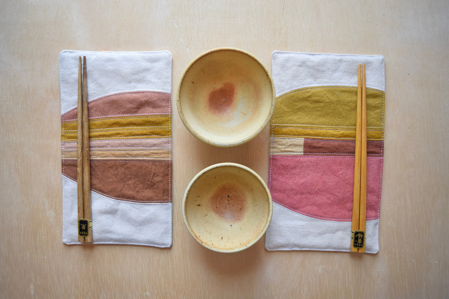 Ceramic Bowl & Natural dyed Mat | Dawn V
