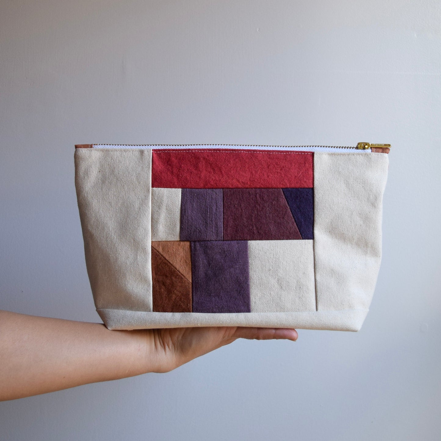 Motif XIII | Botanical-dyed patchwork pouch bag | Small