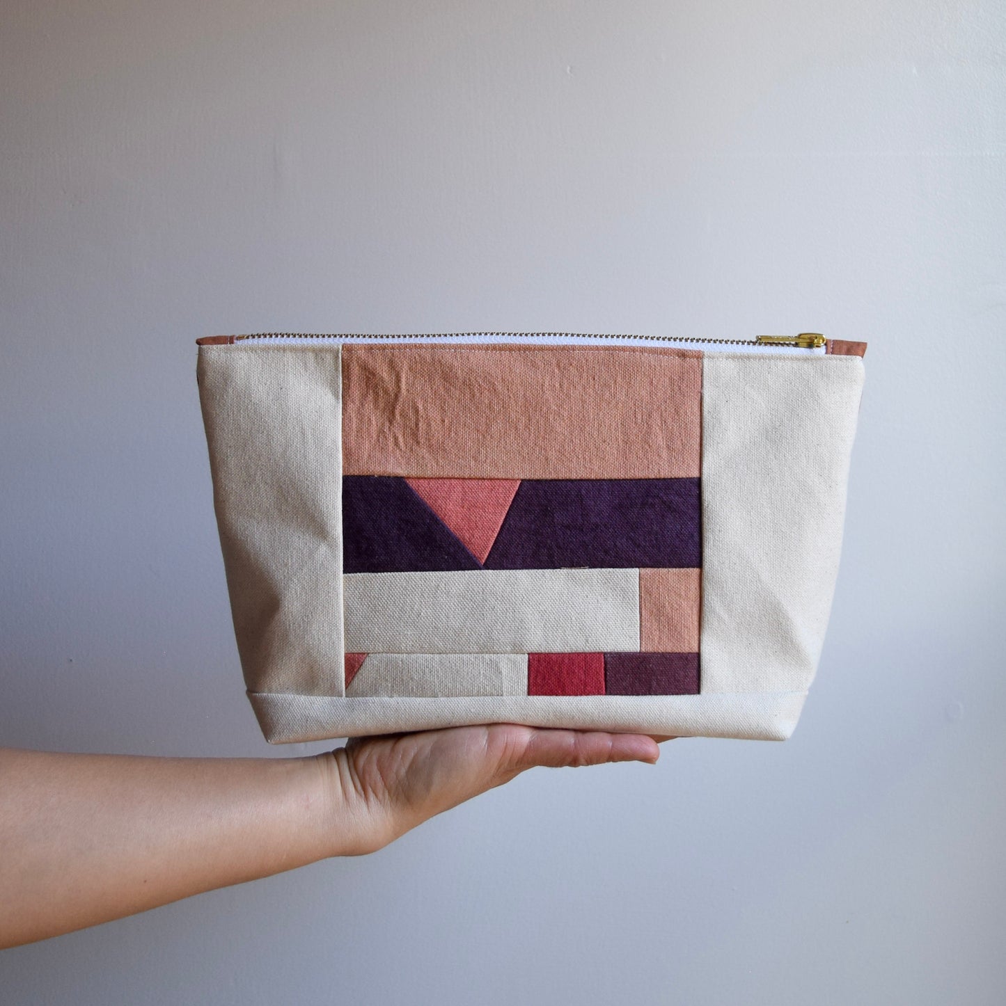 Motif XV | Botanical-dyed patchwork pouch bag | Small