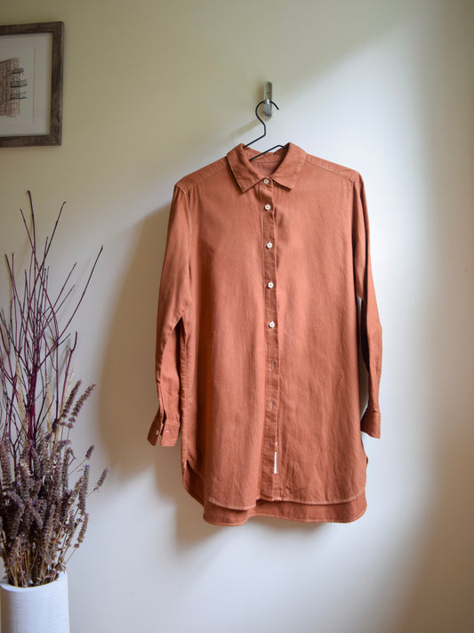 Oak, Natural-dyed Organic Flannel Tunic Shirt