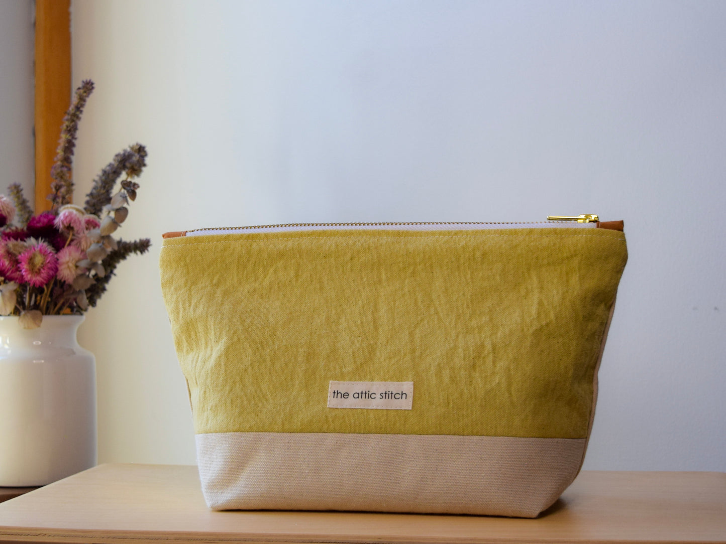Motif ONE | Botanical-dyed patchwork pouch bag | Small