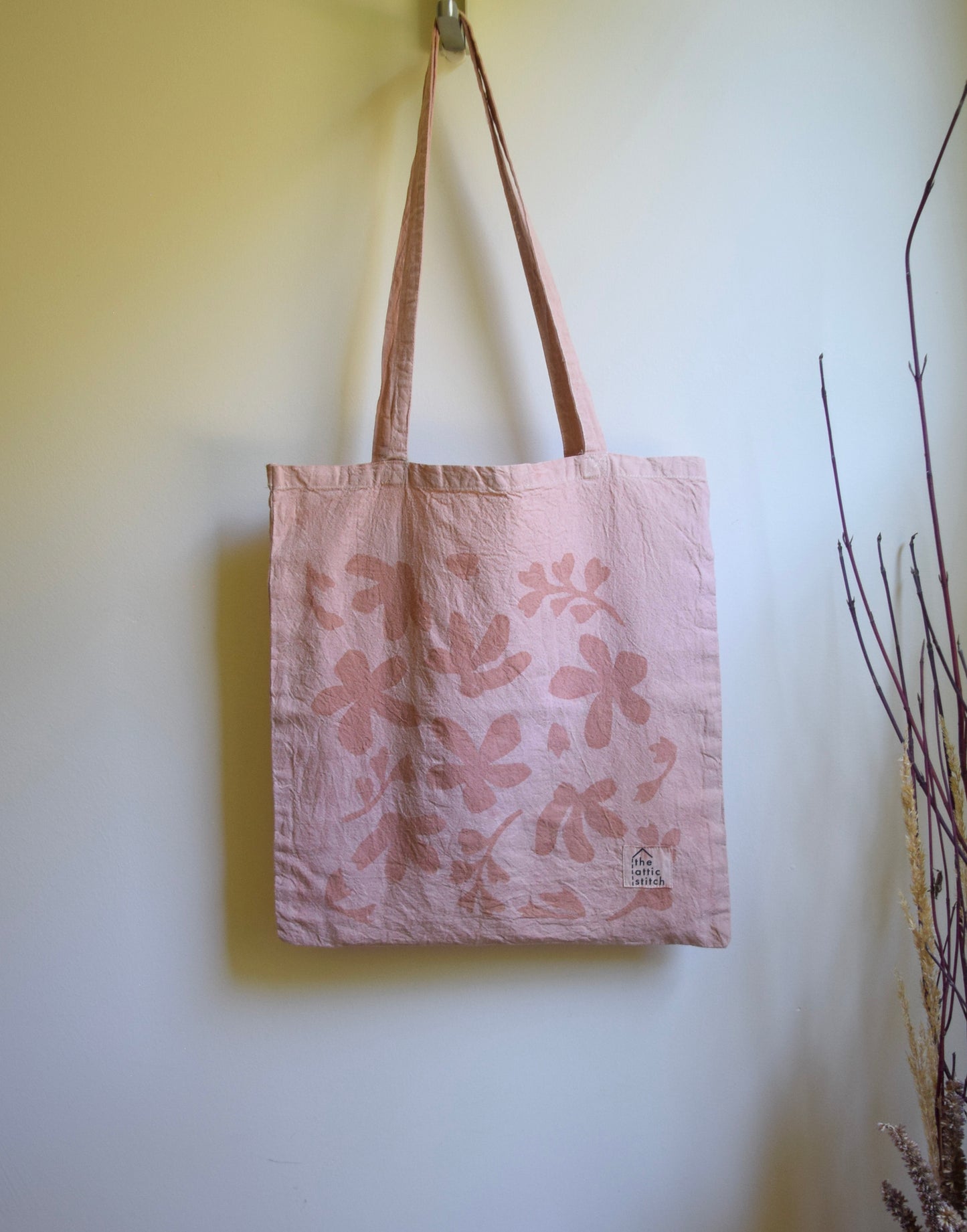 Hand-printed, Botanical-dyed Tote (4 designs & 4 colors)