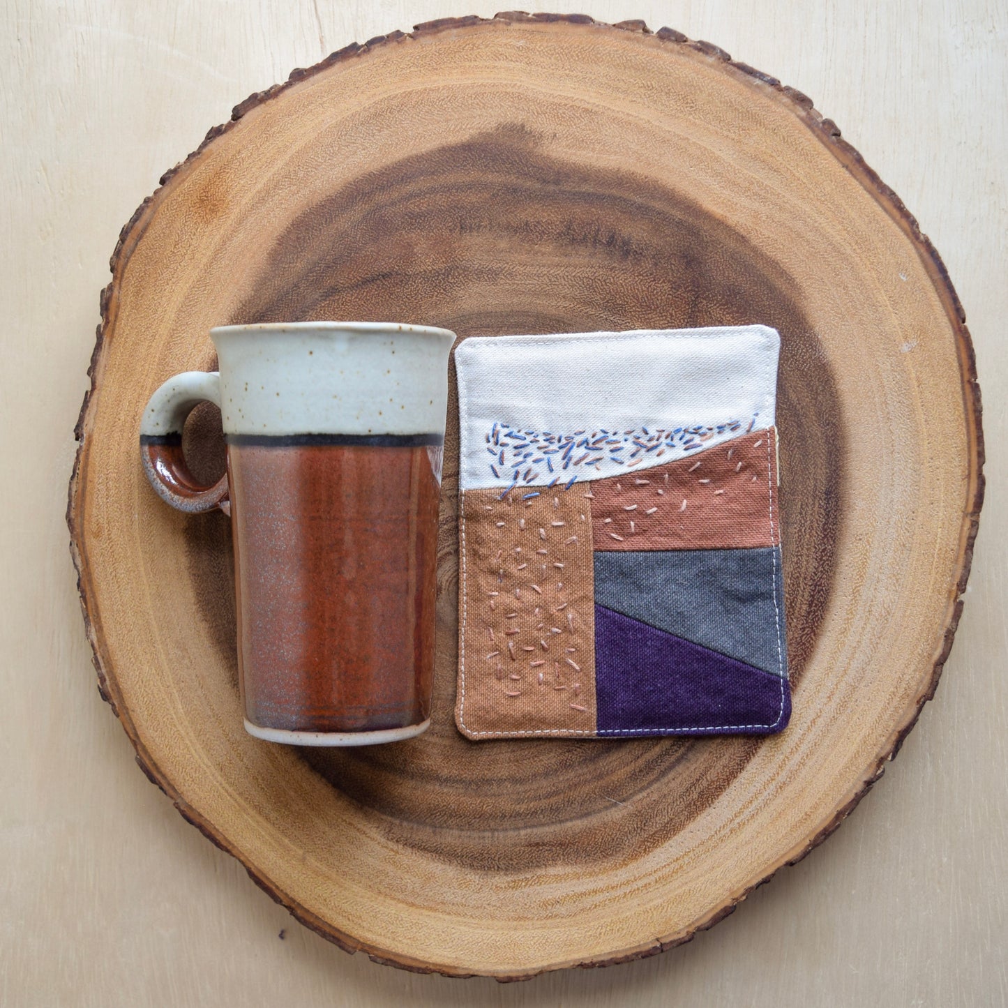 Ceramic Mug & Natural dyed Mat -Sand Dune