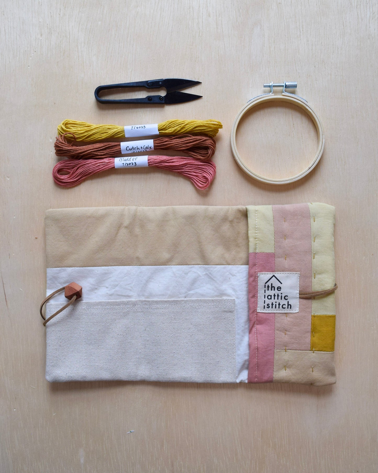 Natural dyed, Patchwork Sewing Pouch - IV