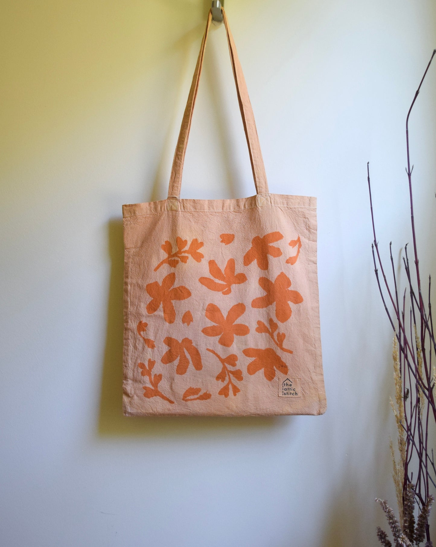 Hand-printed, Botanical-dyed Tote (4 designs & 4 colors)