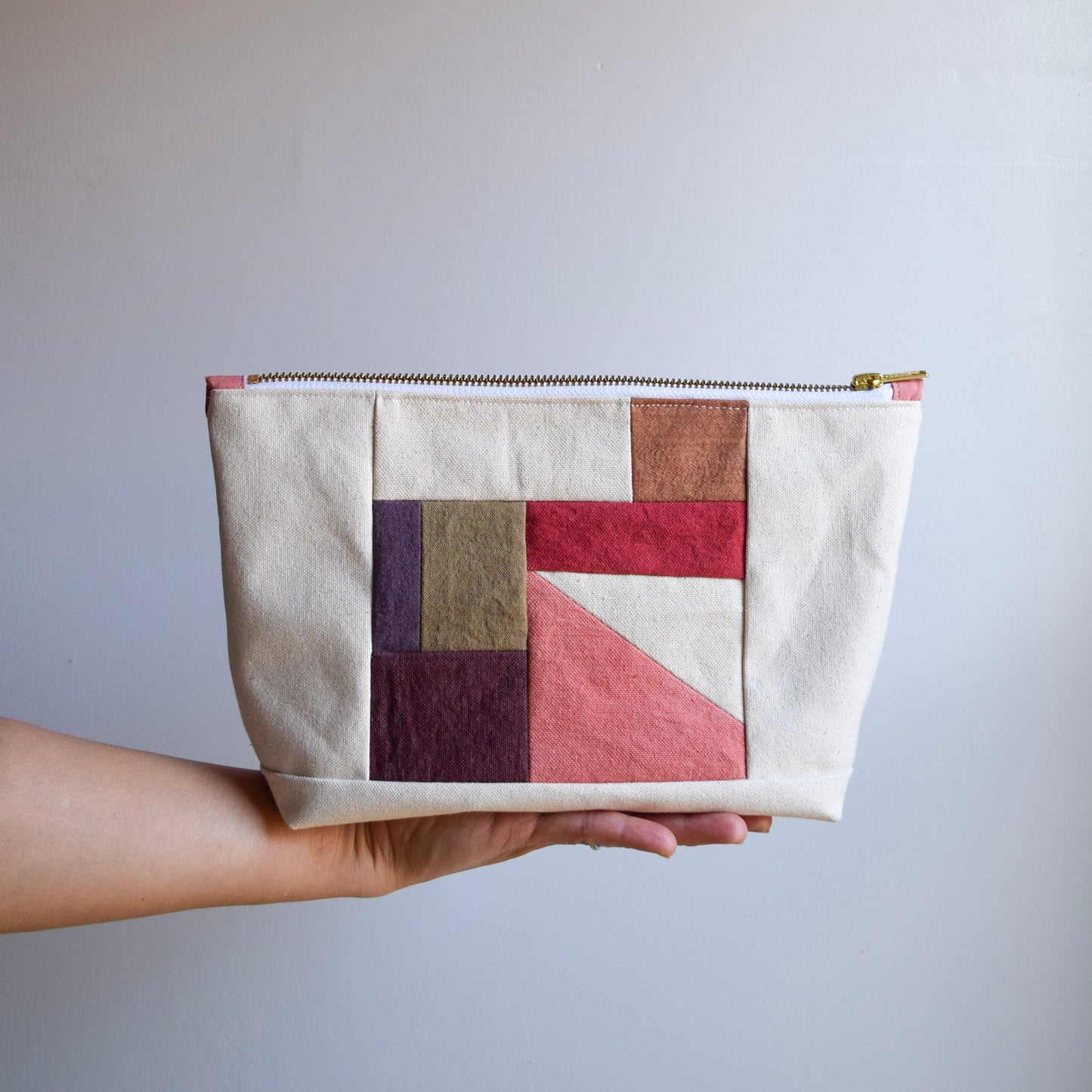 Motif XIV | Botanical-dyed patchwork pouch bag | Small