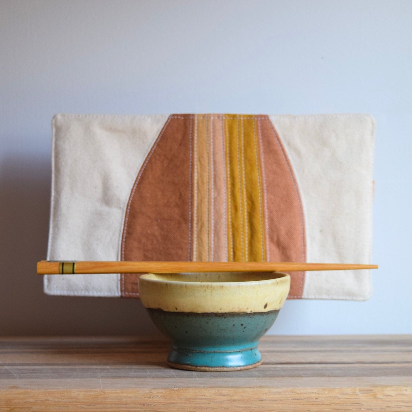 Ceramic Bowl & Natural dyed Mat | Dawn V