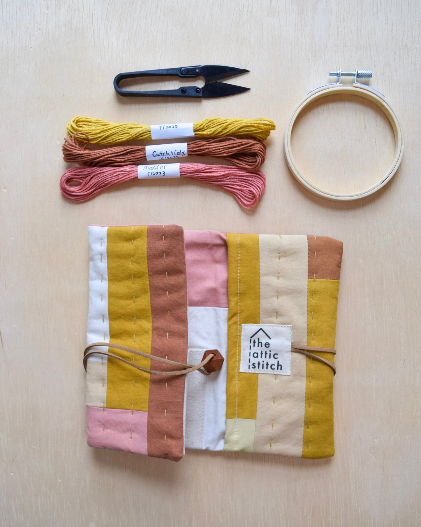 Natural dyed, Patchwork Sewing Pouch - I