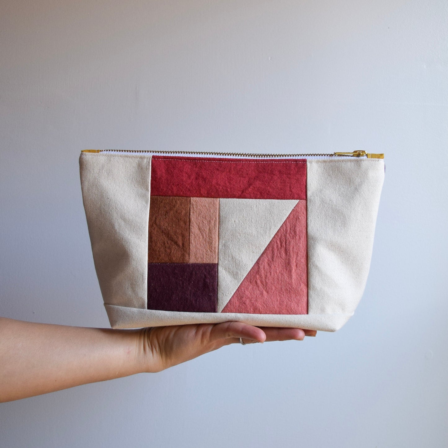 Motif XII | Botanical-dyed patchwork pouch bag | Small