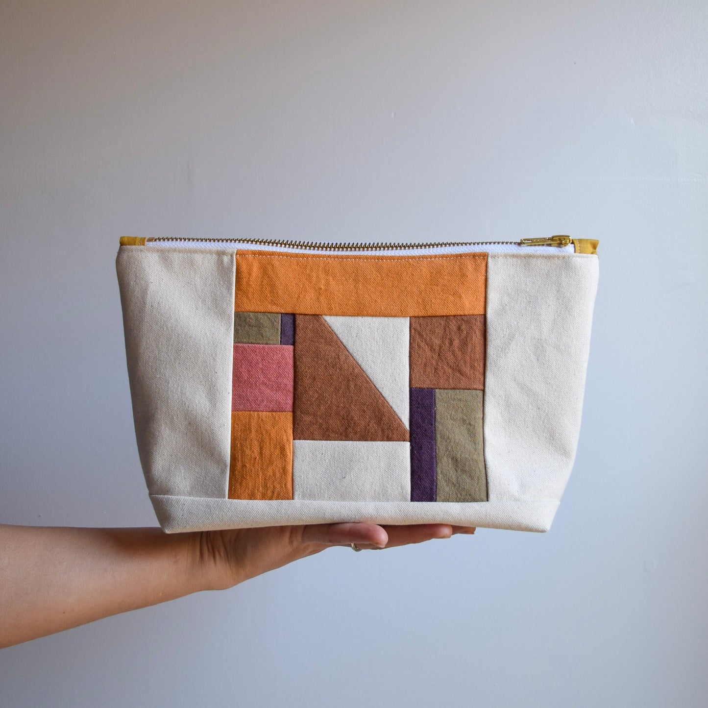 Motif XI | Botanical-dyed patchwork pouch bag | Small